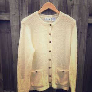 long fuzzy cream cardigan