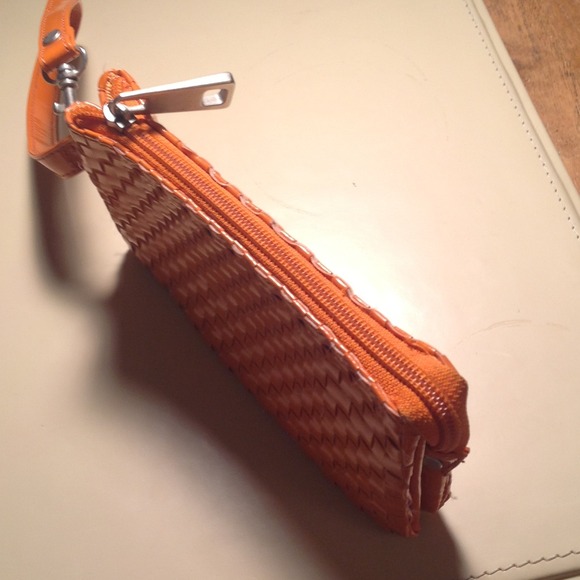 Basket weave wristlet. Perfect orange pop of color - Picture 2 of 3