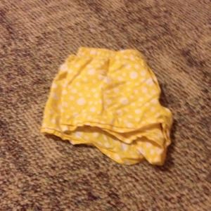 Yellow shorts bed time pajamas