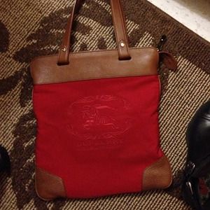 Burberry red tote