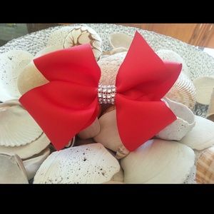 Girls hair bow with rhinestones - handmade