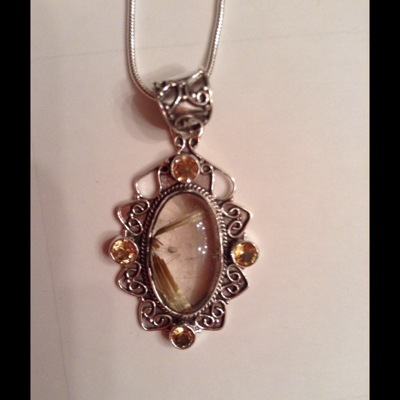 🎉HOST PICK🎉925Slv Golden Rutile&Citrine Necklace - Picture 2 of 4