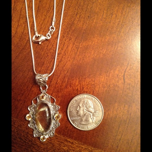 🎉HOST PICK🎉925Slv Golden Rutile&Citrine Necklace - Picture 4 of 4