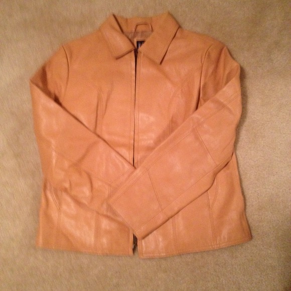 Gap Tan Leather Jacket Sz S