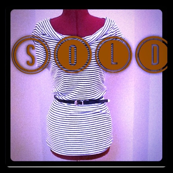 Cowl Neck Striped Tunic