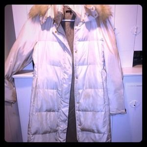 BCBGMAXAZRIA long cream coat.