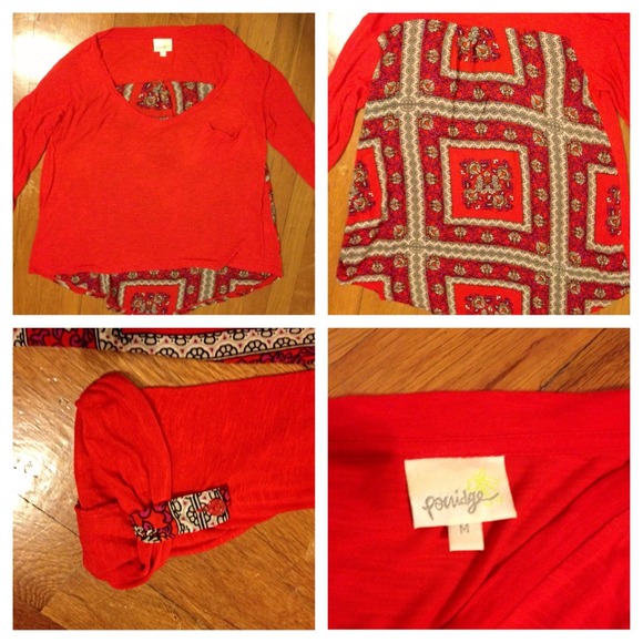 Anthropologie: Porridge red/patterned shirt SALE
