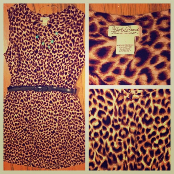 Lucky brand leopard sleeveless dress💥SALE