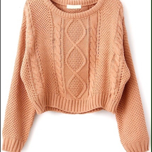 Cable knit crop sweater.