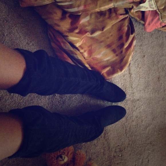 Black Thigh High Boots