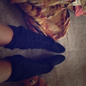 Black Thigh High Boots