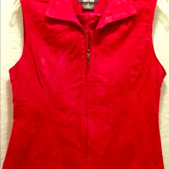 Ladies Red Leather Vest size small