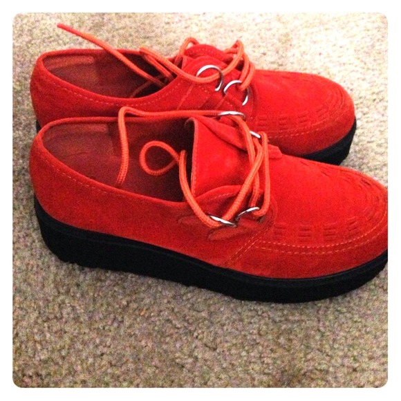 ASOS Shoes - Orange suede flatforms