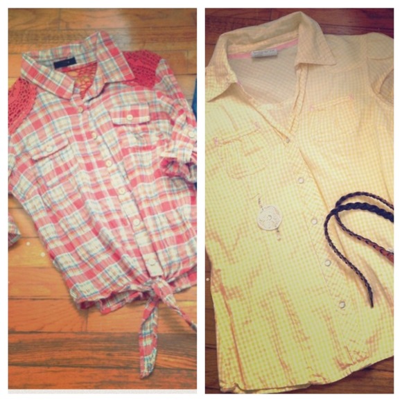 Bundle! Yellow💛 & Red❤️Checkered/Plaid Button Ups