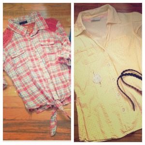 Bundle! Yellow💛 & Red❤️Checkered/Plaid Button Ups