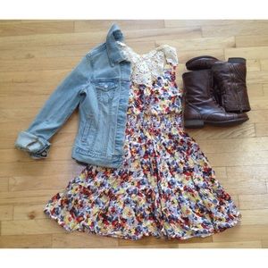 Lace Crochet Flower Dress