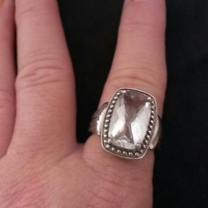 Prasiolite / green quartz ring