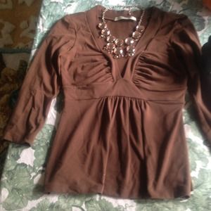 Bundled! Susan Monaco brown stretchy top