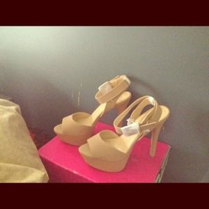 Suede sexy nude high heels size 10
