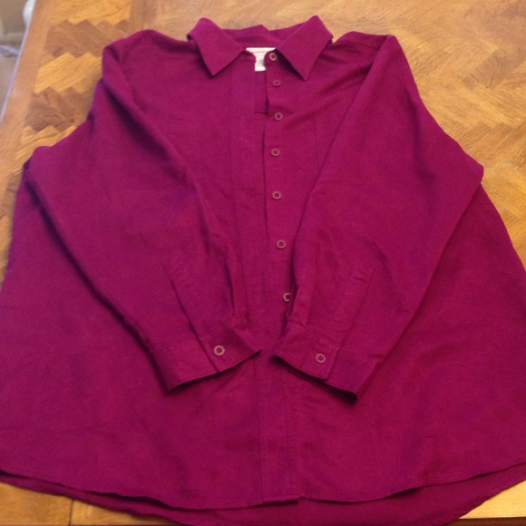 Fuchsia suede feeling shirt