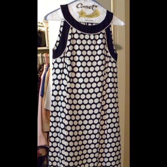 Ann Taylor blue/white print sheath dress& sweater