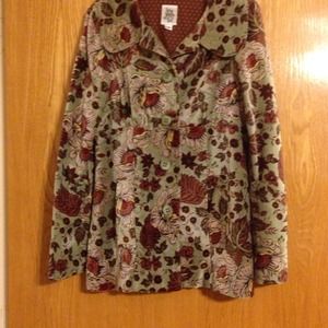 BeAuTiFuL fall flower velvet jacket dx small
