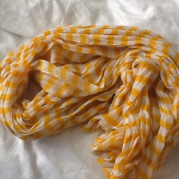 SOLD -- Yellow and White Stripe Scarf