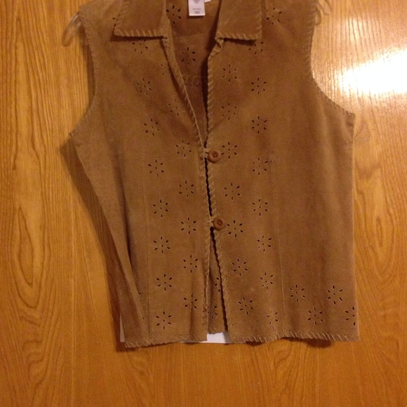 Coldwater Creek leather vest, small