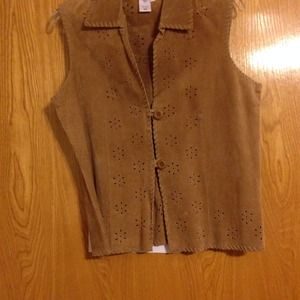Coldwater Creek leather vest, small