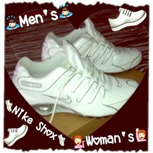 👟👞MENS WHITS AND SILVER NIKE SHOX👟👞 worn 2-4x