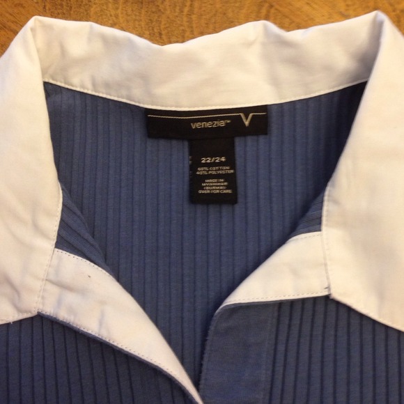 Blue ribbed top - Picture 2 of 3