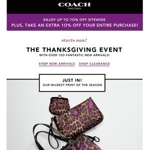 Want in to the exclusive Coach Factory?