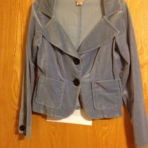 Pale blue velvet blazer, size medium