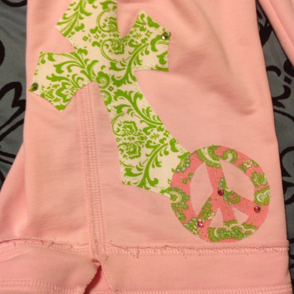 Custom appliqués sweat Capri pants medium - Picture 2 of 2