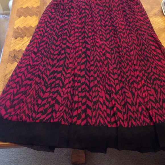 Lined cranberry and black skirt