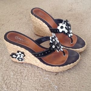 Coach flower wedges