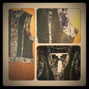 100% leather and faux fur vest