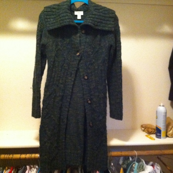 Long cable knit sweater