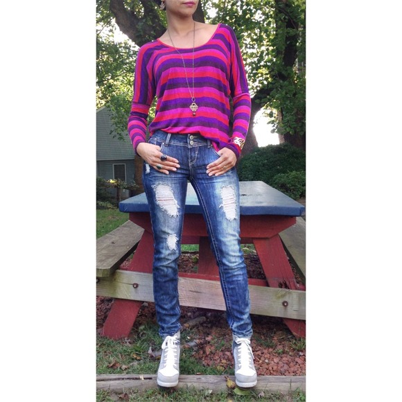 C&C California Tops - 🚫SOLD🚫C&C California High-Low Striped Top XS