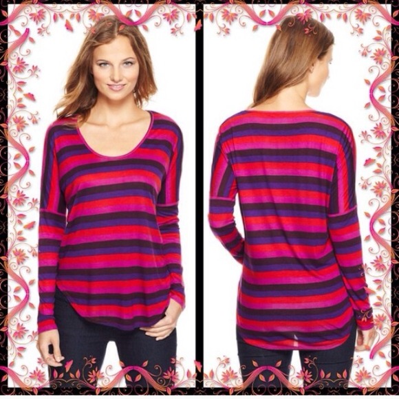 🚫SOLD🚫C&C California High-Low Striped Top XS - Picture 2 of 2