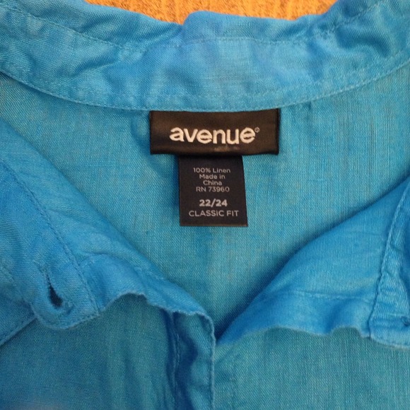 Turquoise linen top - Picture 2 of 4