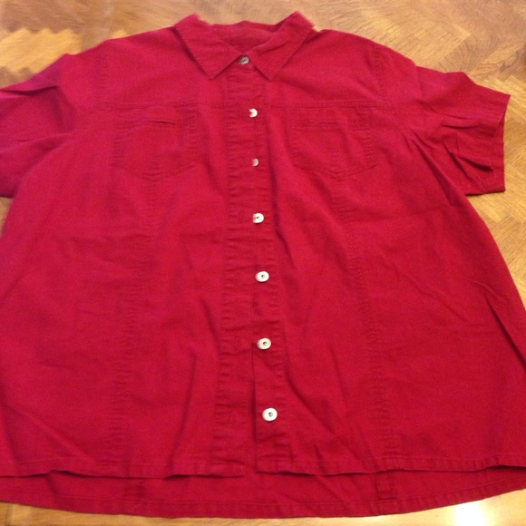 Deep red denim looking shirt - Picture 1 of 4