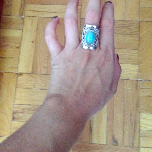 Turquoise and silver ring