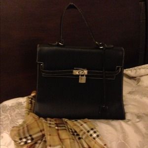 Hermes  inspired bag. Black
