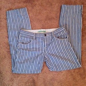 American Eagle striped straight leg jeans