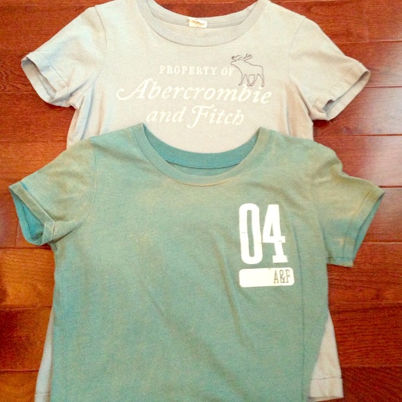 Two distressed A&F tees
