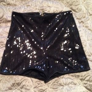 Black sequin shorts!