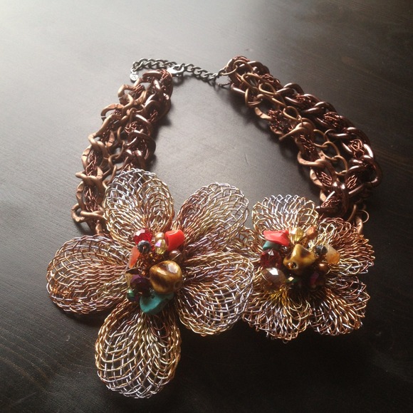 Very unique one of a kind flower necklace.
