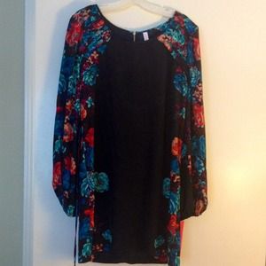 Navy floral sheath dress