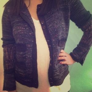 Free People multi purple knit blazer
